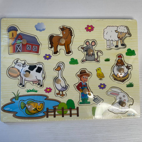 УЦІНКА! Дерев'яна рамка - вкладиш Домашні тварини