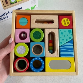 Дерев'яний сенсорний набір кубики з різними текстурами брязкальця, світлові фільтри TK493