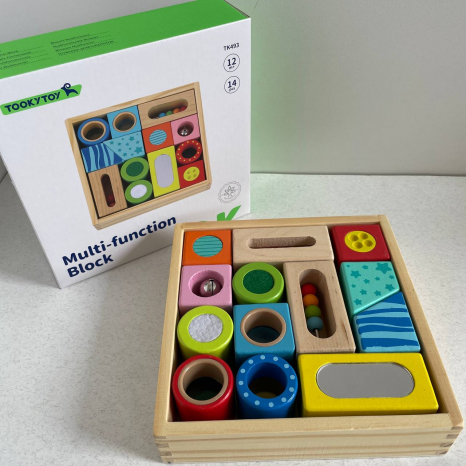 Дерев'яний сенсорний набір кубики з різними текстурами брязкальця, світлові фільтри TK493