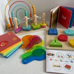 Деревянный подарочный набор для развития от 1 года, пазлы, пирамидка, изучение цветов форм TK754.