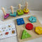 Деревянный подарочный набор для развития от 1 года, пазлы, пирамидка, изучение цветов форм TK754.