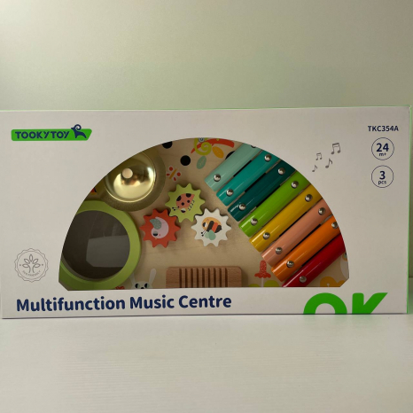 Дерев'яний музичний центр-столик з ксилофоном,шестернями TookyToy, TKC354A