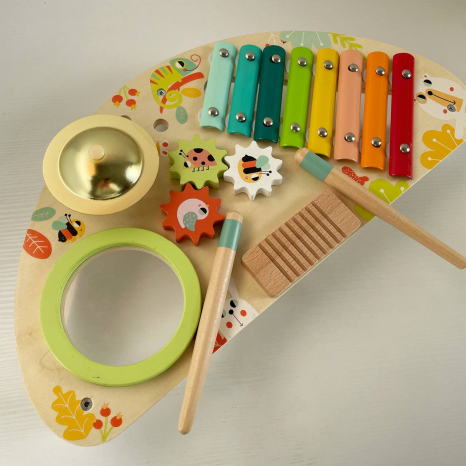 Дерев'яний музичний центр-столик з ксилофоном,шестернями TookyToy, TKC354A