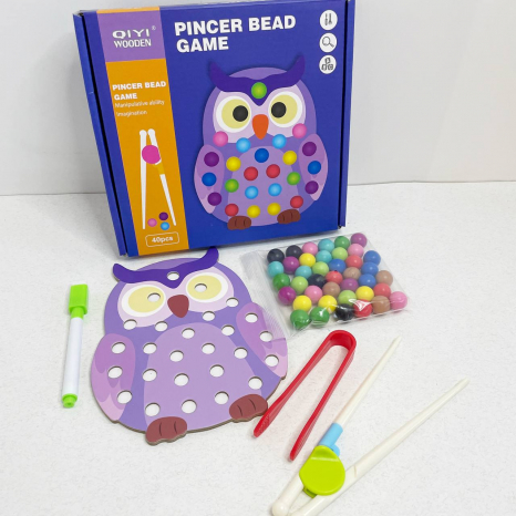 Гра двохстороння з кульками, пінцетом, маркером, палички Сова TM482A-B-E