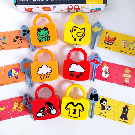 Розвиваюча іграшка Монтессорі - Замочки з ключами та картками Асоціації