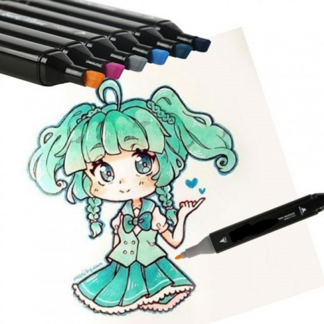 Набір скетч-маркерів двосторонніх 80 кольорів в чохлі Touch 80 pcs