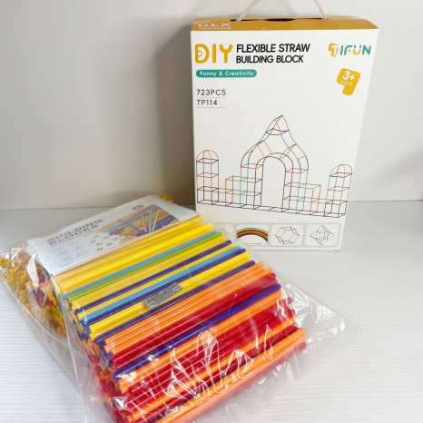 Конструктор будівництво із соломинок, конструювання з трубочок, 360шт, TP114-C