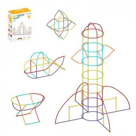 Конструктор будівництво із соломинок, конструювання з трубочок, 360шт, TP114-C