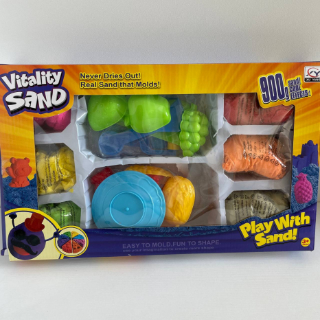 УЦІНКА!!! Кінетичний пісок  900 г, 6 кольорів, 14 форм, інструменти 1901 D/F/G