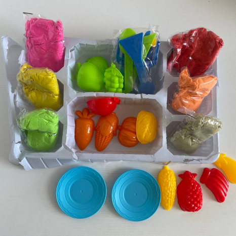 УЦІНКА!!! Кінетичний пісок  900 г, 6 кольорів, 14 форм, інструменти 1901 D/F/G