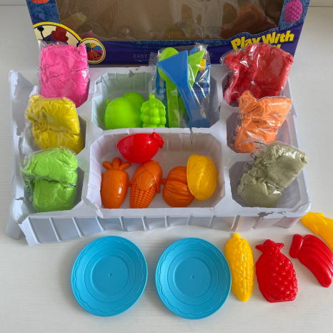 УЦІНКА!!! Кінетичний пісок  900 г, 6 кольорів, 14 форм, інструменти 1901 D/F/G