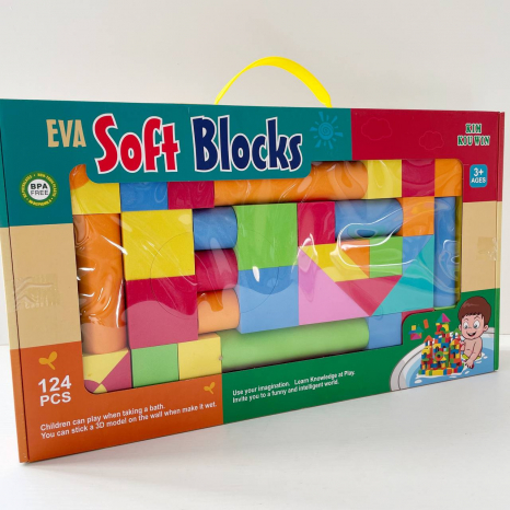 Конструктор містечко 124 деталей, м'які фомові блоки, U 8903