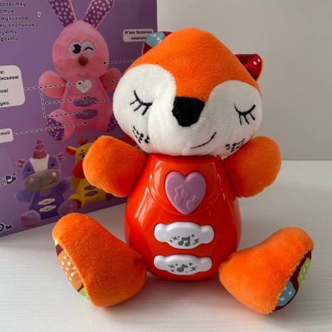 М'яке брязкальце з українсько. озвучкою, підсвічування, 3 пісні, 3 колискові