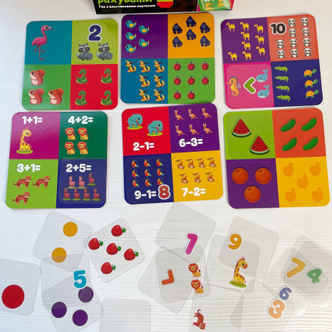 Настольная игра с пластиковыми карточками "Учимся считать" VT1302-29 Vladi Toys
