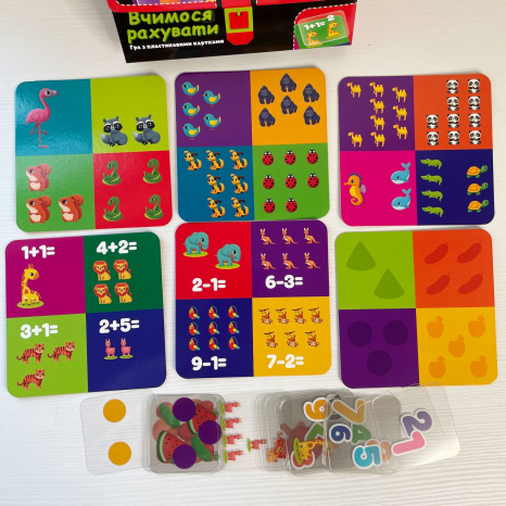 Настольная игра с пластиковыми карточками "Учимся считать" VT1302-29 Vladi Toys