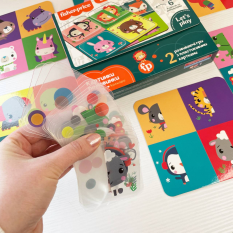 Настільна гра з пластиковими картками "Fisher Price. Картинки половинки" Vladi Toys. VT2100-09