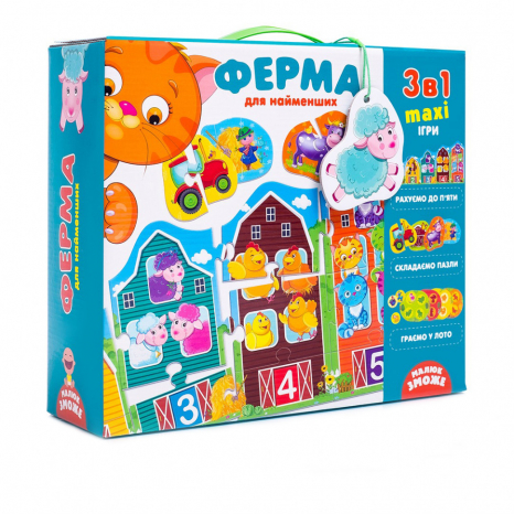 Великий розвиваючий набір 3в1 "Ферма" Vladi Toys. VT2901-03