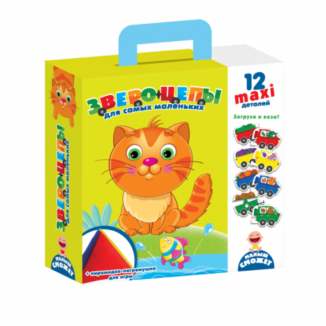 Игра с мягкой пирамидкой «Звероцепы» для самых маленьких Vladi Toys