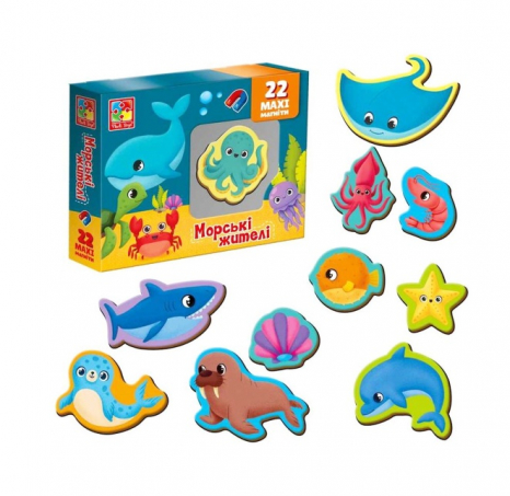 Набір м'яких магнітів "Морські мешканці", VT3106-27