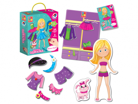 Магнитная одевалка (одежда) Меган и Полли VT3702-11 (укр) Vladi Toys