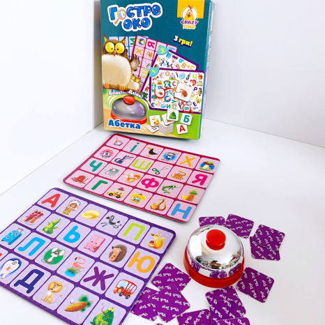 Настольная игра со звонком «Зоркий глаз. Азбука» (укр) VT8010-14 Vladi Toys
