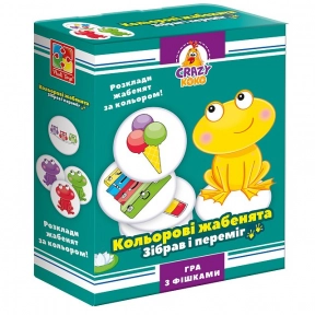 Розважальна настільна гра Crazy Koko "Кольорові жабенята" Vladi Toys. VT8025-06 (укр)
