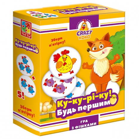 Розважальна настільна гра Crazy Koko "Ку-ку-рі-ку!" Vladi Toys. VT8025-08 (укр)