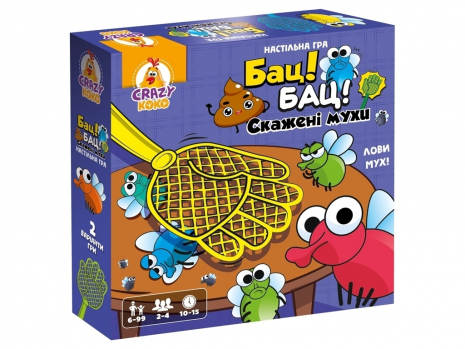 Гра настільна "Бац! Бац! Скажені мухи" Vladi Toys