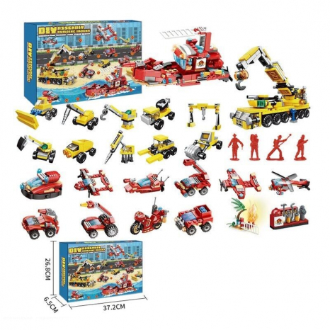 Адвент-календар конструктор Будівельна та пожежна  техніка (24 віконця) W 02