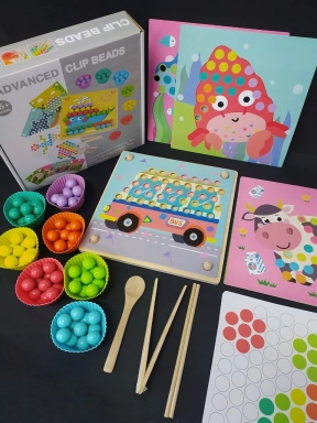 Деревянная игрушка пазл - мозаика с шариками, MD 1727