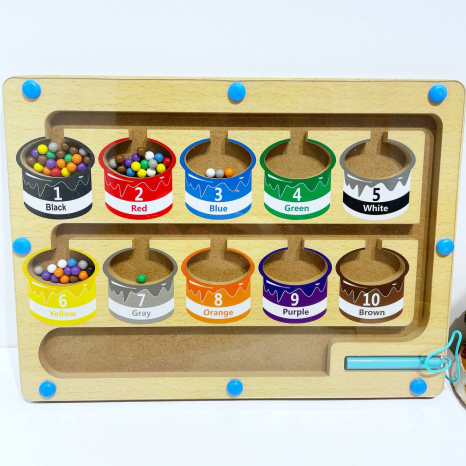 Дерев'яна іграшка WD13022 магнітний сортер-блансир рахунок у коробці р. 26,5*19,5 см.