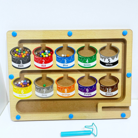 Дерев'яна іграшка WD13022 магнітний сортер-блансир рахунок у коробці р. 26,5*19,5 см.