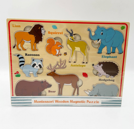 Дерев'яна магнітна рамка - вкладка Дикі тварини, WD13105