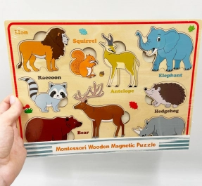 Дерев'яна магнітна рамка - вкладка Дикі тварини, WD13105