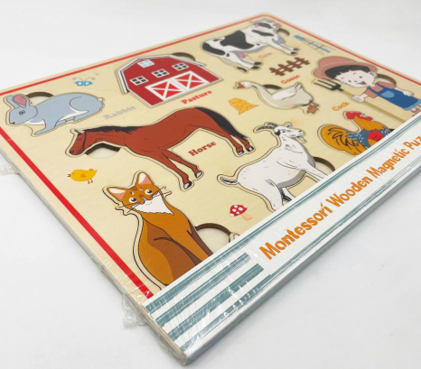 Дерев'яна магнітна рамка - вкладиш Домашні тварини (Ферма), WD13105