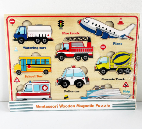 Дерев'яна магнітна рамка - вкладка Транспорт, WD13105