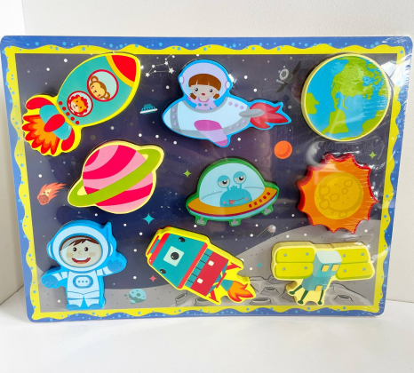 Об'ємний деревяний пазл, рамка - вкладка Космос WD13108-2