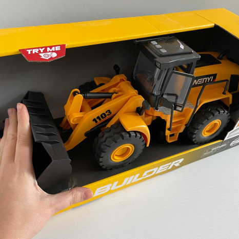 Спецтехніка WY 1103 A “Екскаватор”, звук, підсвічування, інерція, гумові колеса, масштаб 1:10, в коробці