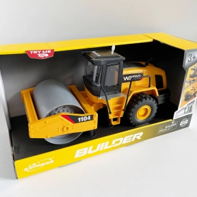 Спецтехніка WY 1104 A “Дорожній каток”, звук, підсвічування, інерція, гумові колеса, масштаб 1:10, в коробці