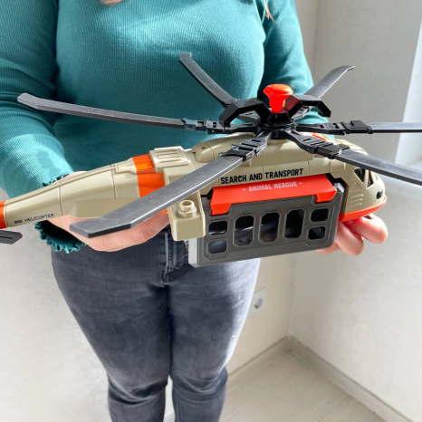 Іграшковий гвинтокрил, клітка з динозавром, із звуком, підсвічування, рухливі лопаті WY 960 AB