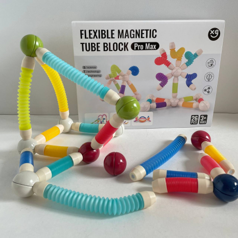 Конструктор магнітний трубочки, Tube Block, 26 деталей XC-F1