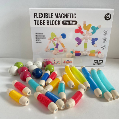 Конструктор магнітний трубочки, Tube Block, 26 деталей XC-F1
