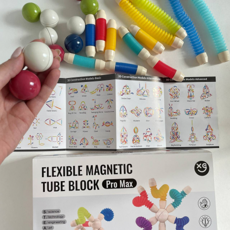 Конструктор магнітний трубочки, Tube Block, 26 деталей XC-F1