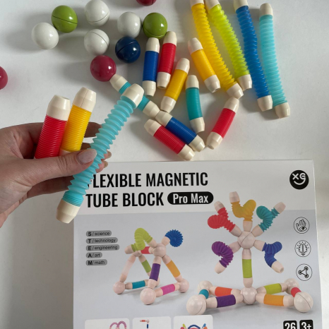 Конструктор магнітний трубочки, Tube Block, 26 деталей XC-F1