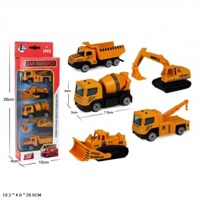 Набір будтехніки транспорт, металеві, 5 видів транспорту у наборі, XG879-220