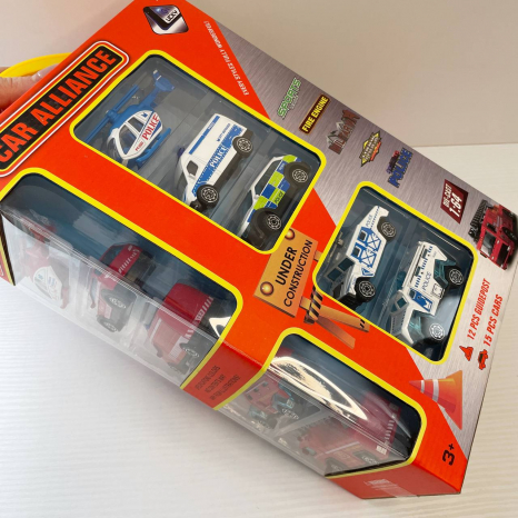 Набор металлических машин, транспорт 15шт, знаки дорожного движения, XG879-234