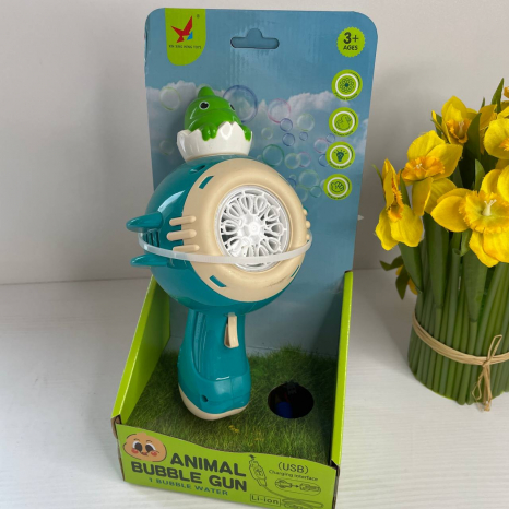 Пістолет з мильними бульбашками з підсвічуванням, акумулятор, пляшечка з мильним розчином XH 136