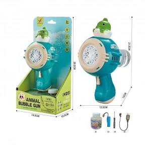 Пистолет с мыльными пузырями с подсветкой, аккумулятор, бутылочка с мыльным раствором XH 136