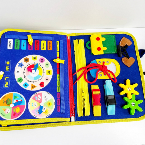 Логічна фетрова папка на липучках XX 45284-4 пальчикові ігри, назви овочів, фруктів, дні тижня на англ.