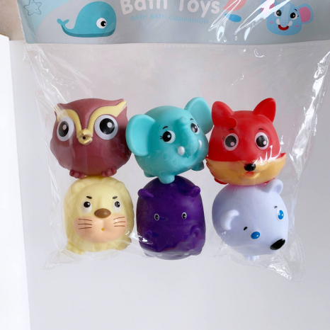 Набір іграшок для купання фігурки тварин, сенсорні м'ячки 6 шт Y8619